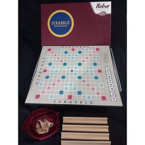 Scrabble Crossword Board Game Retro Series 1949 Edition Hasbro Complete